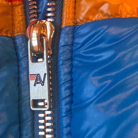 Aviator Nation Vibrant Blue Puffer with Multicolor Stripes - Picture 6 of 10